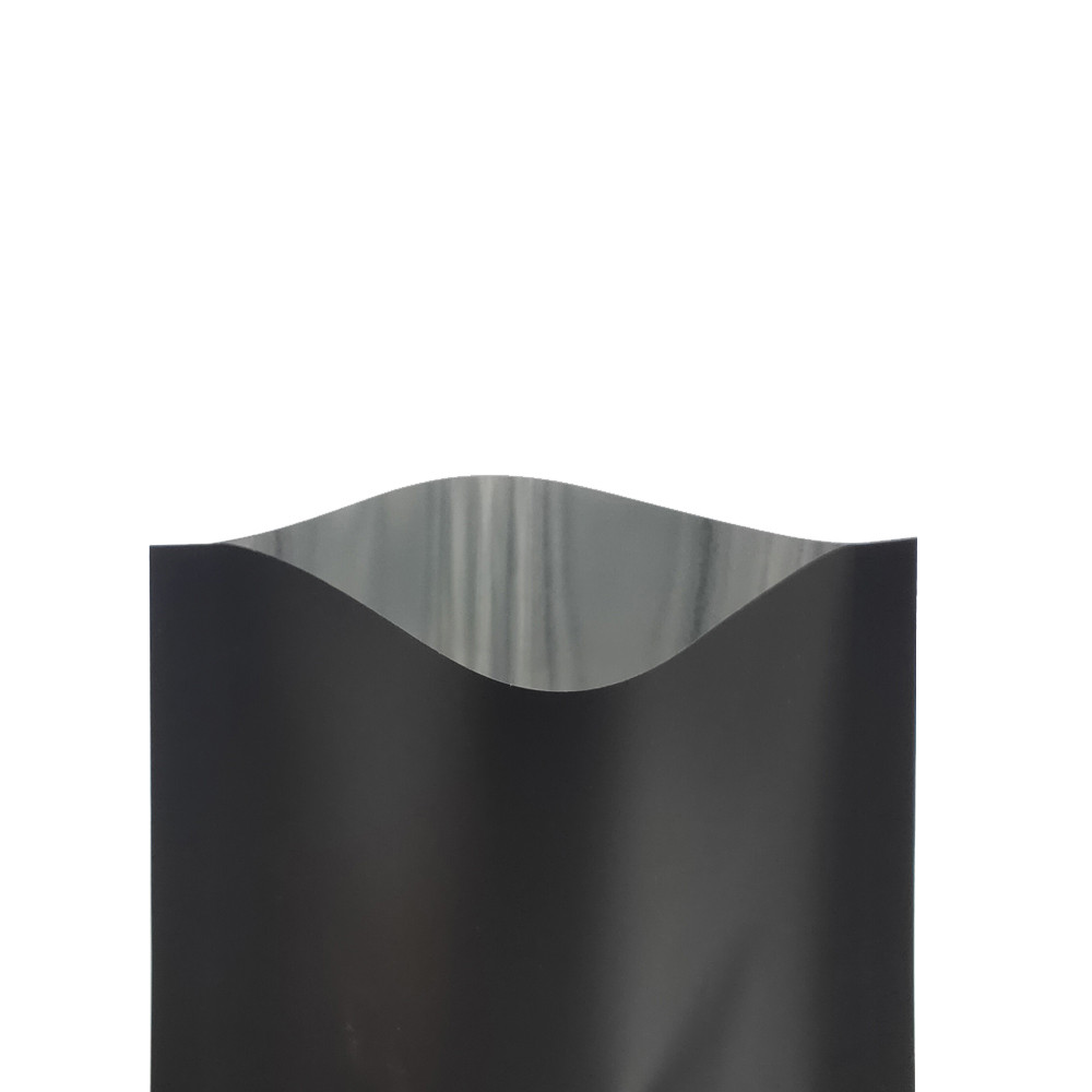 100 Double-Sided Matte Black Open Top Mylar Foil Sample Snack Pack Storage Bags