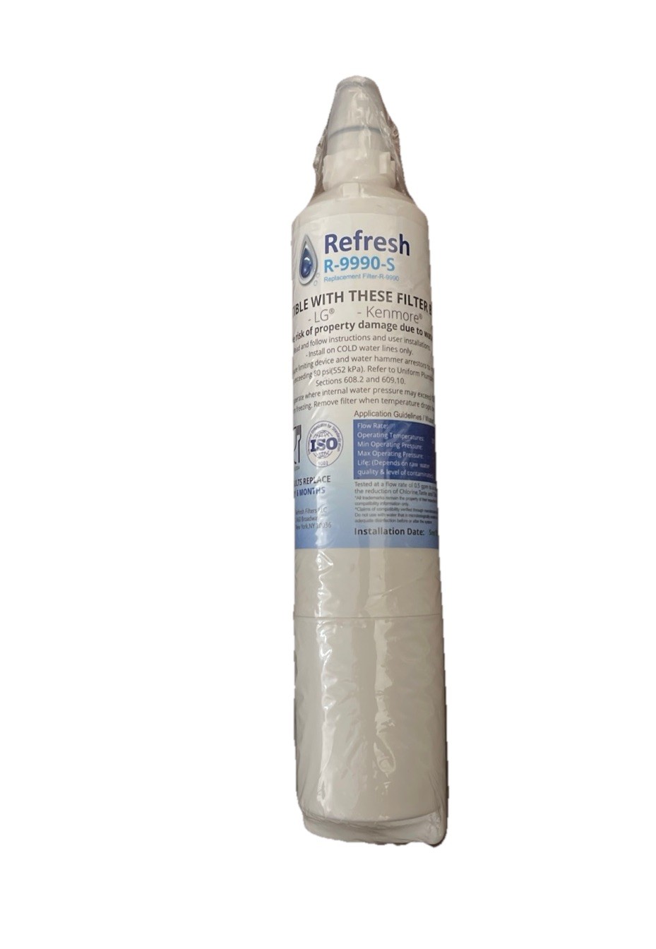 Refresh R-9990-S Replacement 6 Months Water Filter Compatible with LG, Kenmore.