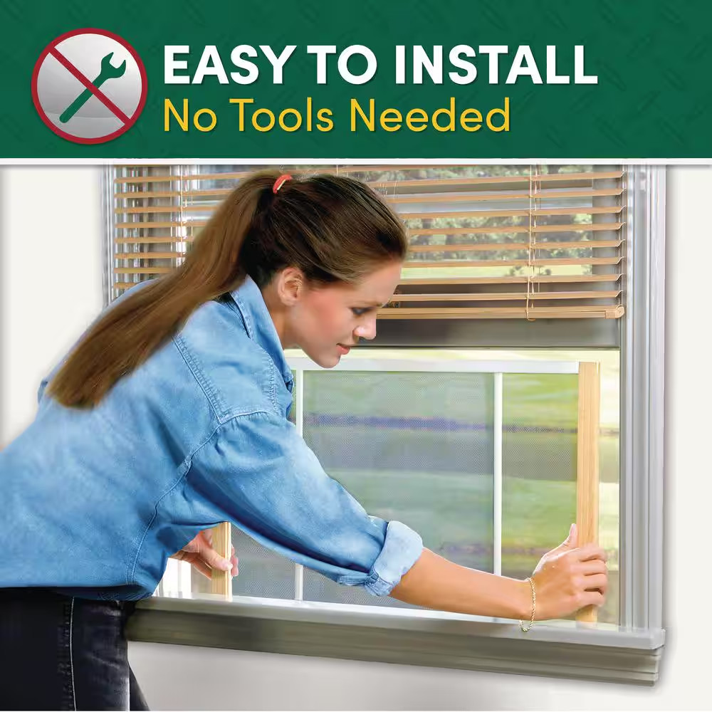 21 – 37 In. W X 18 In. H Clear Wood Frame Adjustable Window Screen