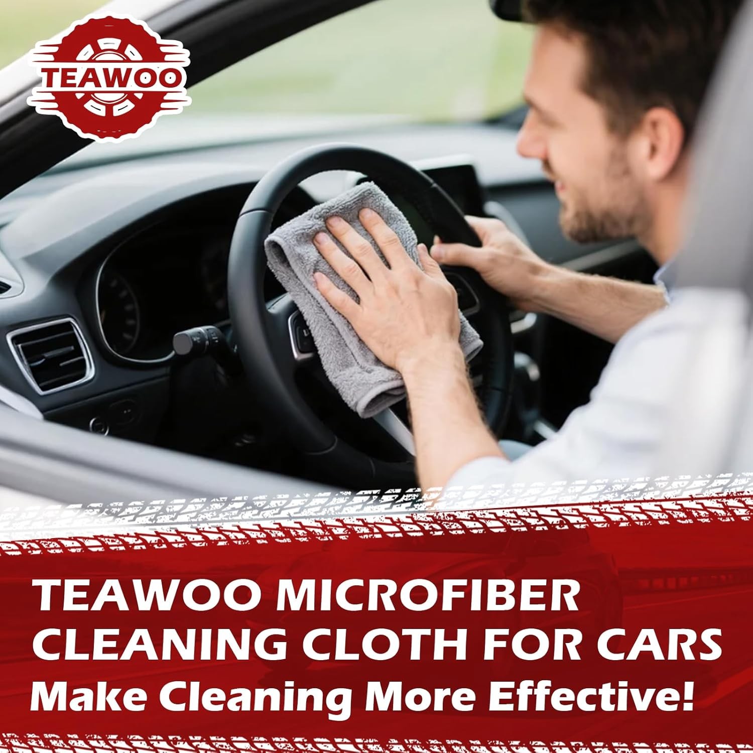 Microfiber Cleaning Cloths Bulk-15 Pack, Gray Microfiber Towels for Cars, Ultra