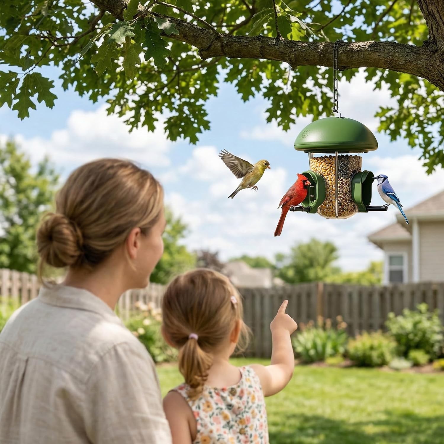 LONA Hanging Bird Feeder – Weatherproof, 3 Ports, 1.7 lb Capacity for Outdoors