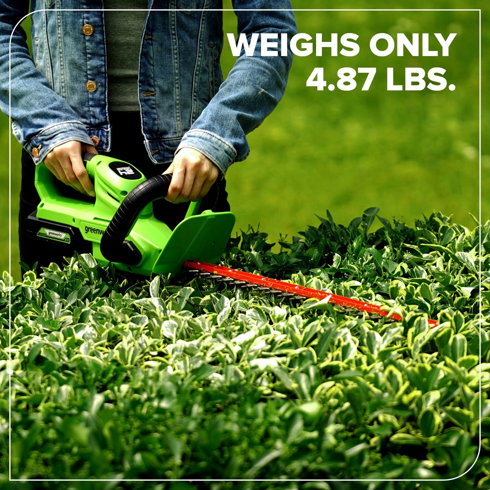 Greenworks 24V 22 inch Cordless Hedge Trimmer with 4Ah Battery and 2A Charger