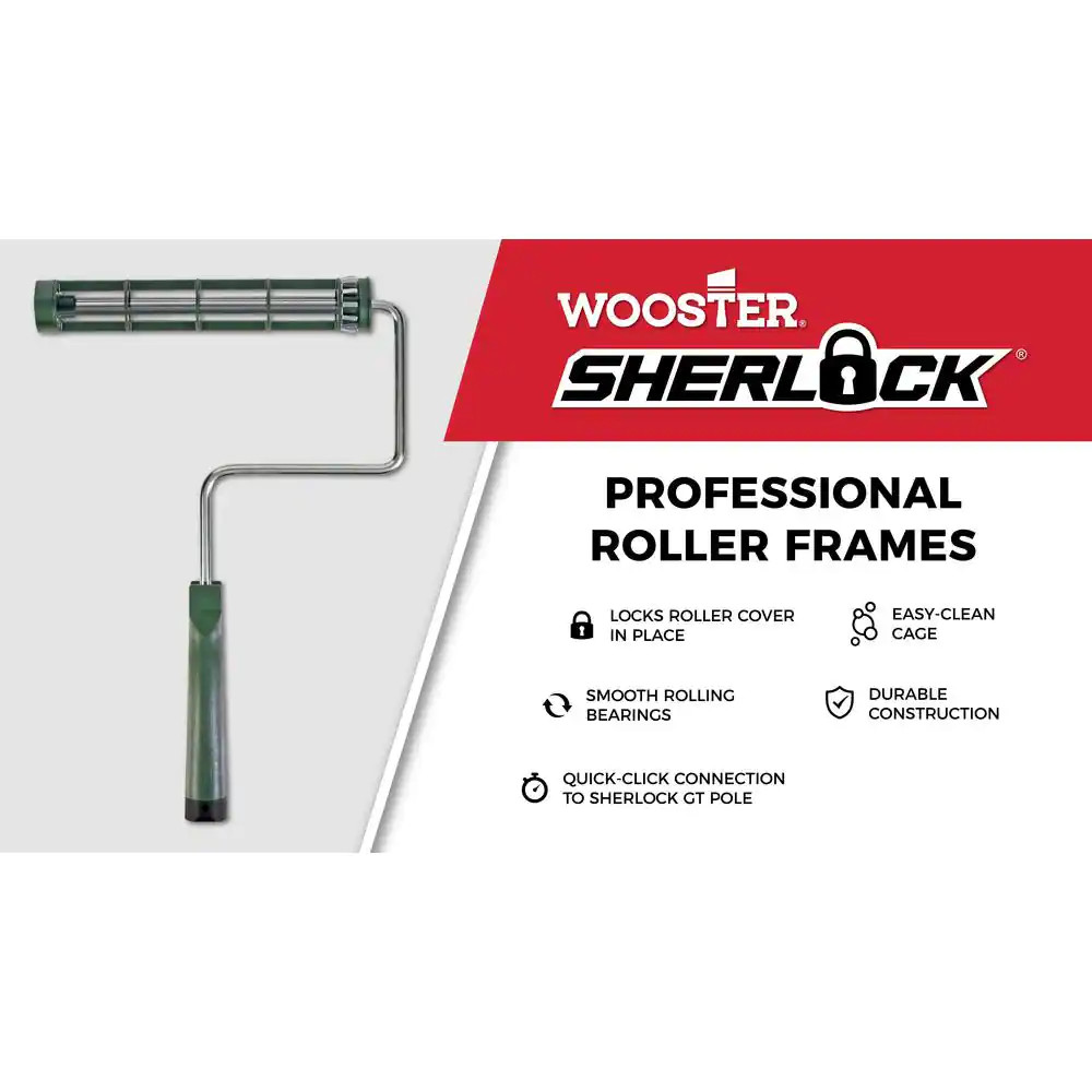 NEW Durable 9 In. Paint Roller Frame Works for Sherlock GT poles and Threaded