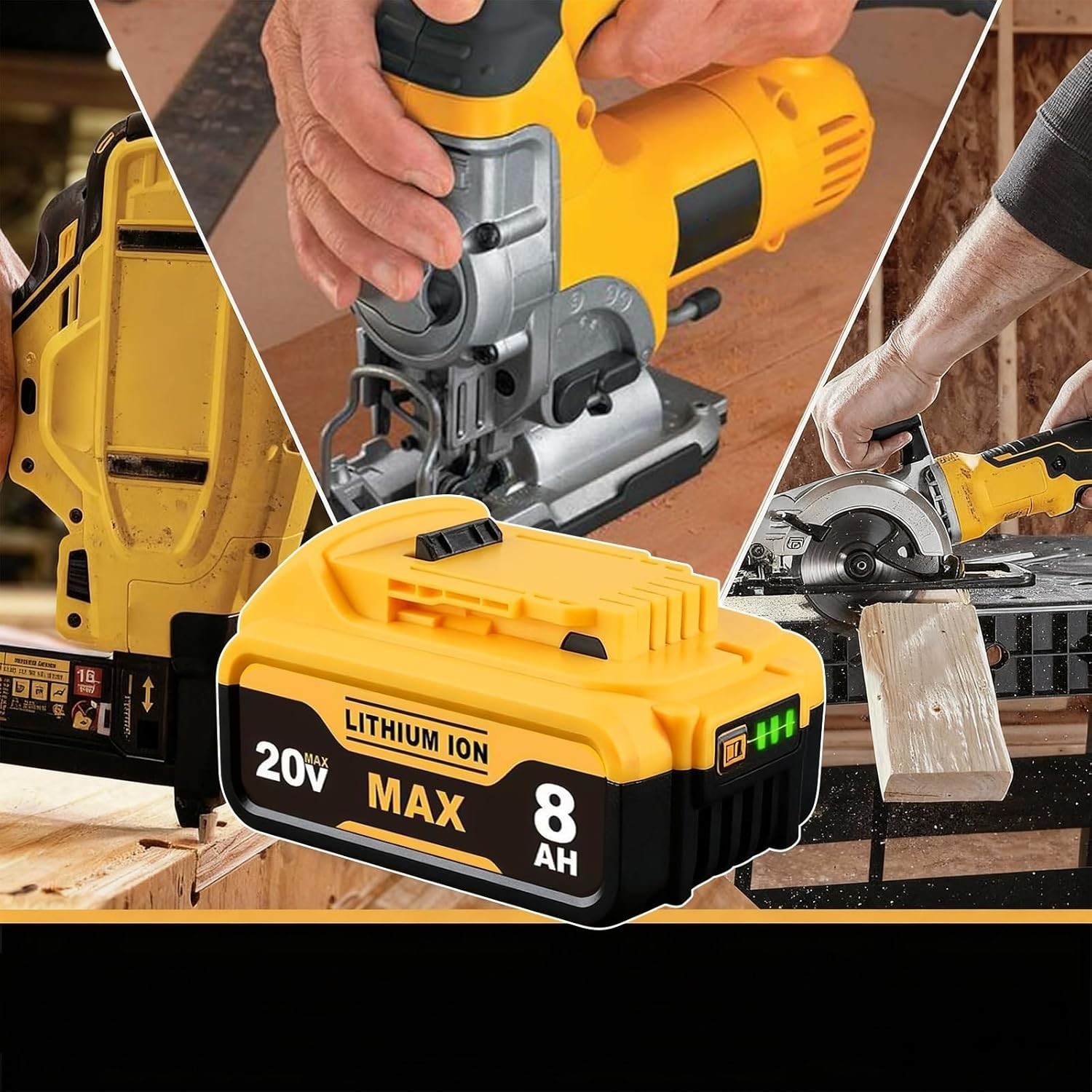 Generic 20V 8.0Ah Li-Ion Battery Compatible with 20V MAX Cordless Power Tools
