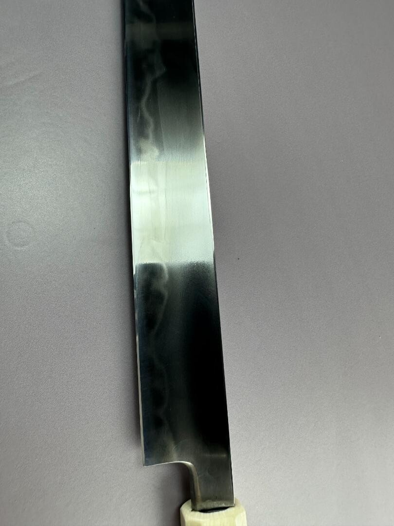 Japanese Maguro Tuna Knife 900mm / 35 in Tamahagane Blue White Steel + Saya
