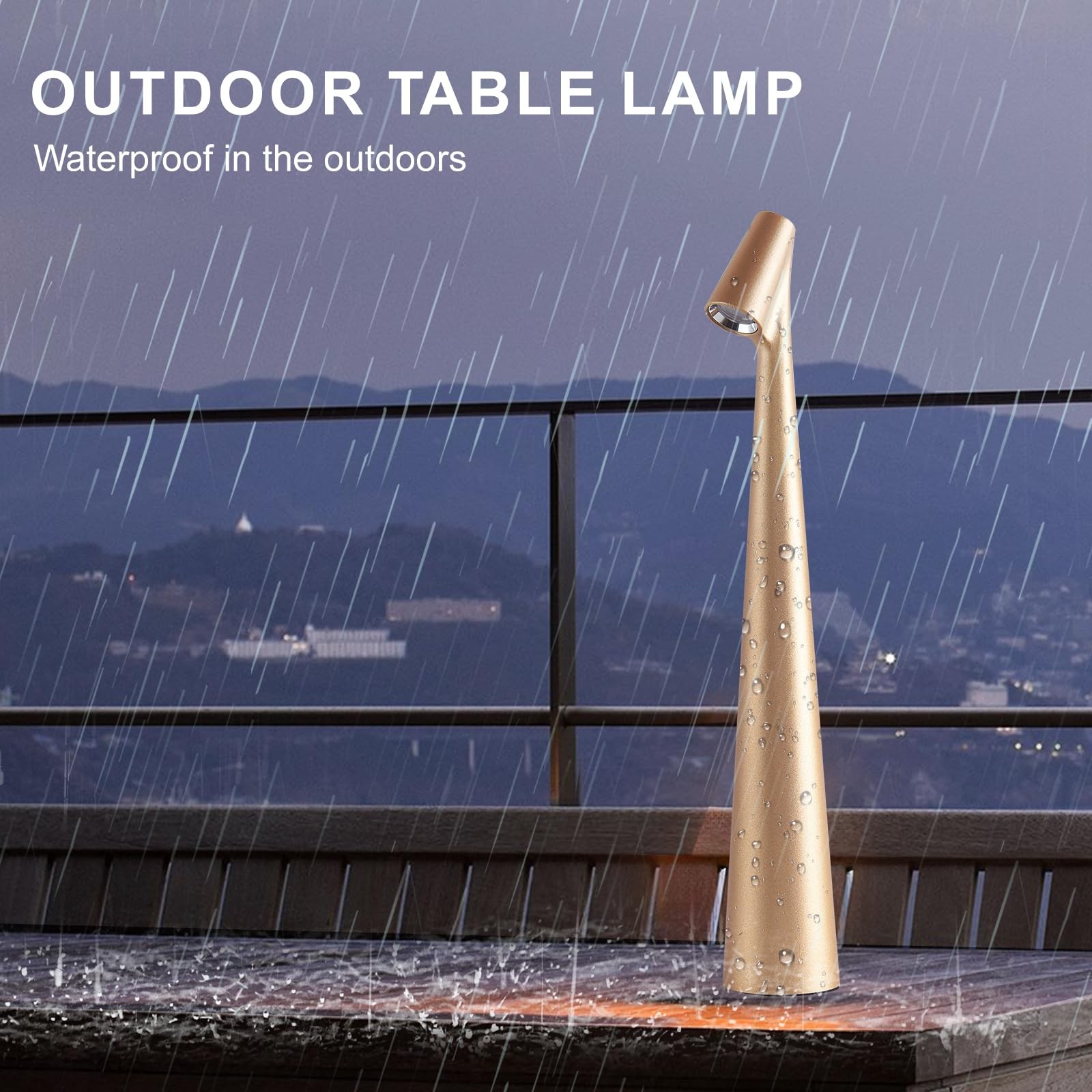 GMOX Cordless LED Table Lamp Touch Dimmable Aluminum Rechargeable Desk Light