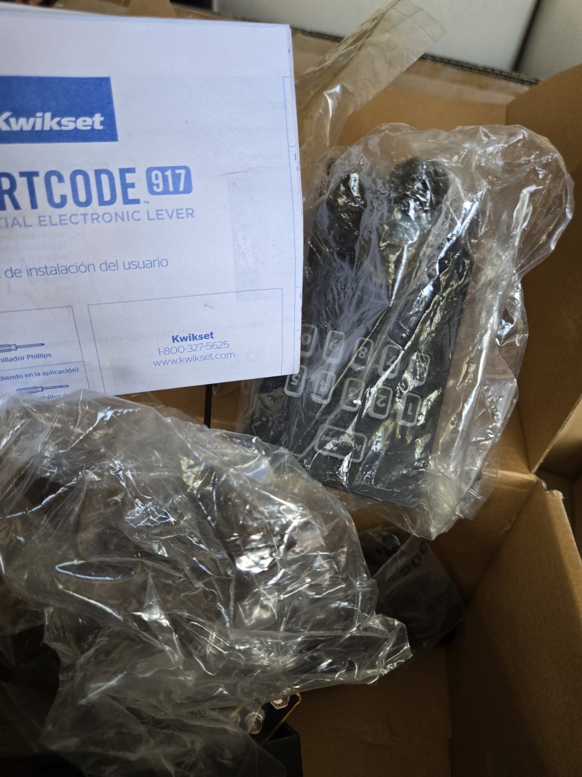 Kwikset SmartCode 917 Electronic Keyless Door Lever Lock Satin Nickel Metal