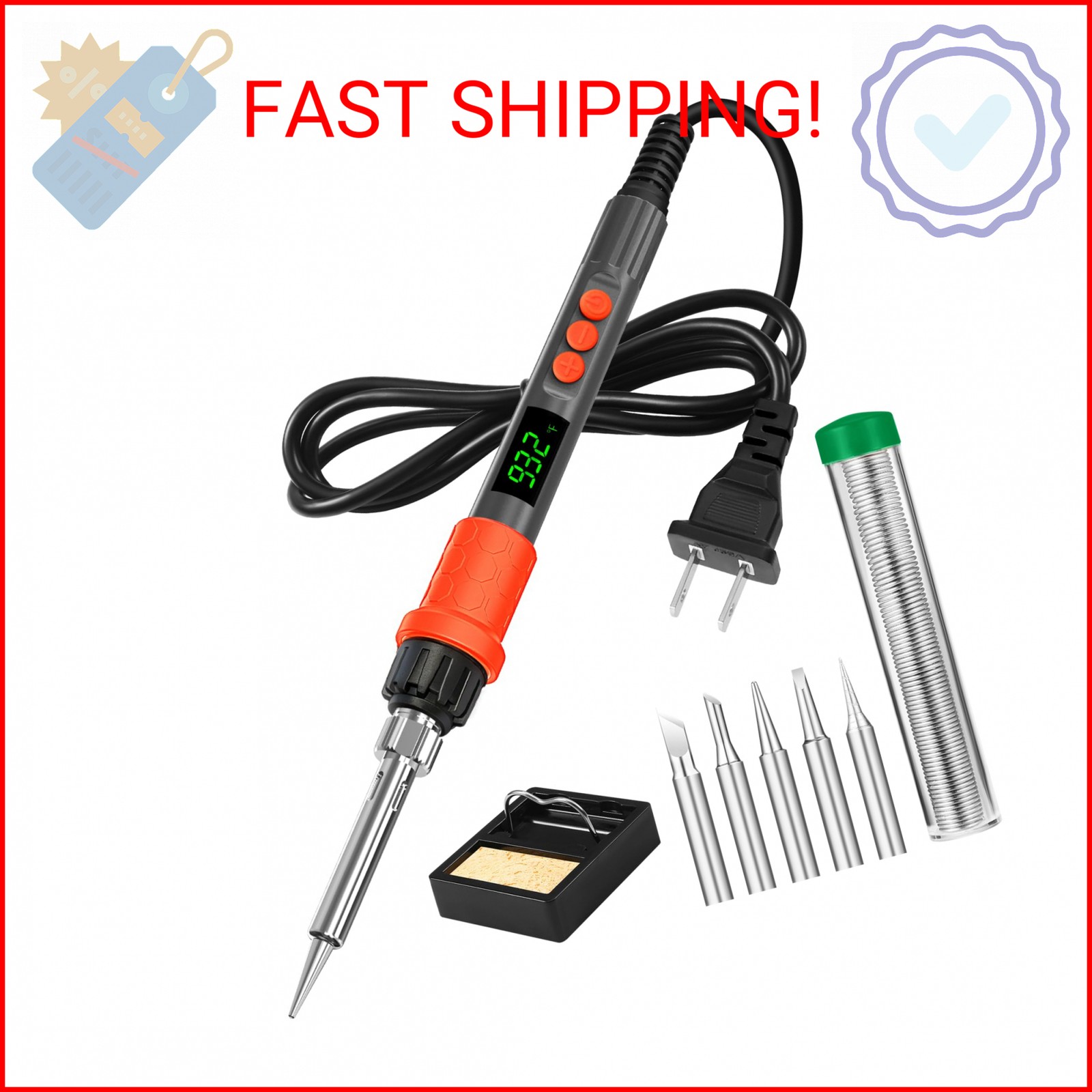 Soldering Iron Kit, 120W LED Digital Solder Iron Soldering Gun kit, Smart Temper