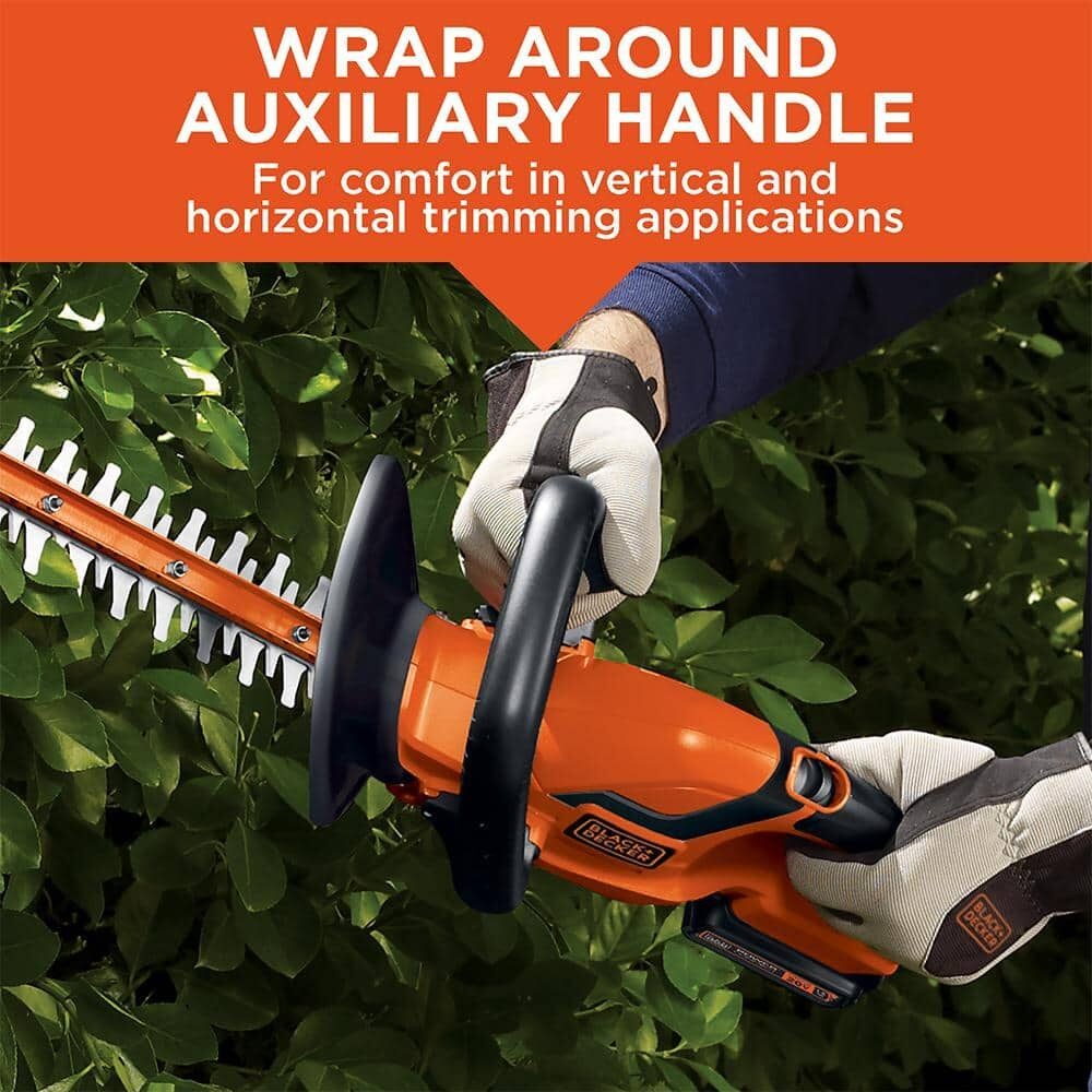 BLACK+DECKER 20V MAX* Cordless Hedge Trimmer, 22-Inch – LHT2220
