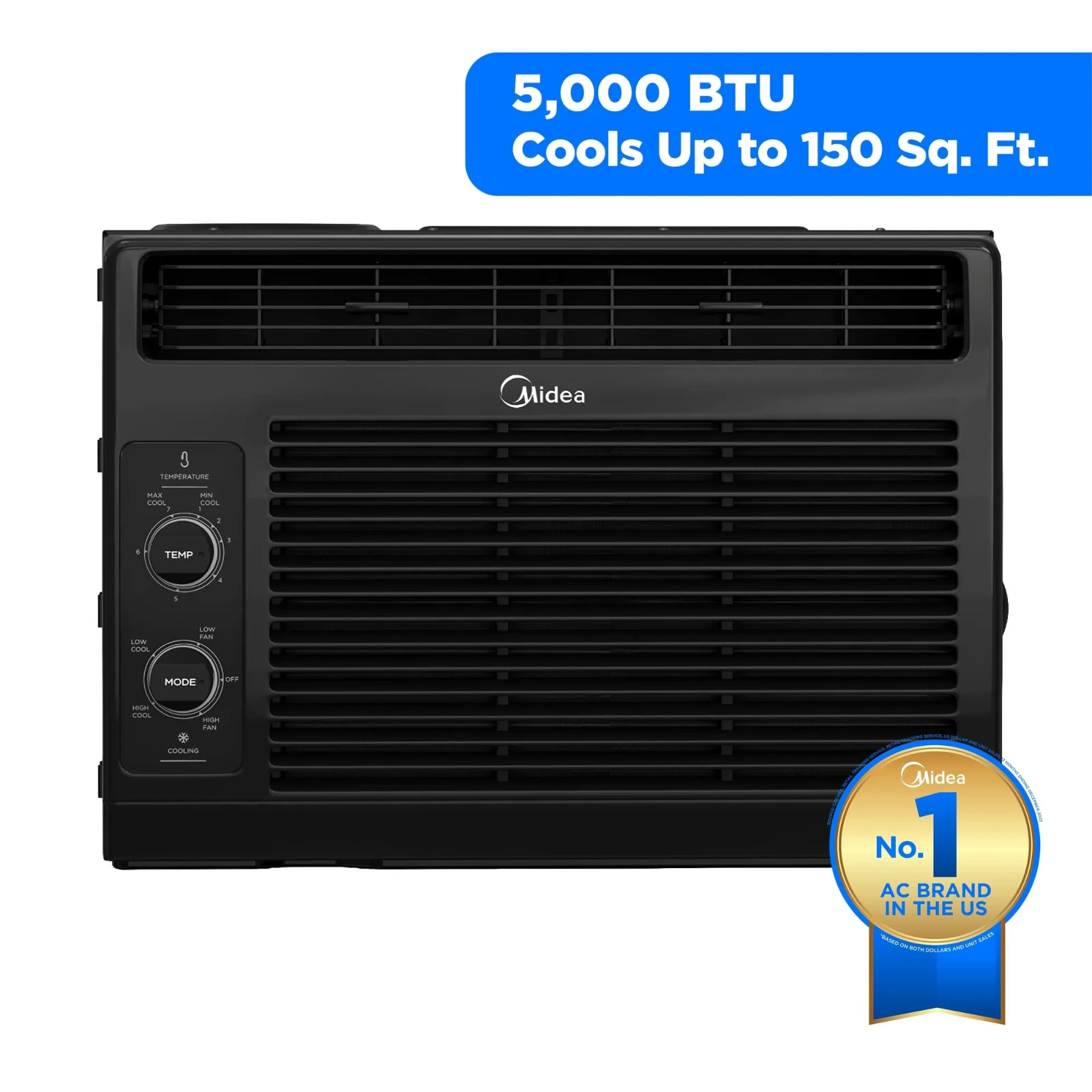 Midea 5,000 BTU Room Window Air Conditioner Mechanical Control AC Black New