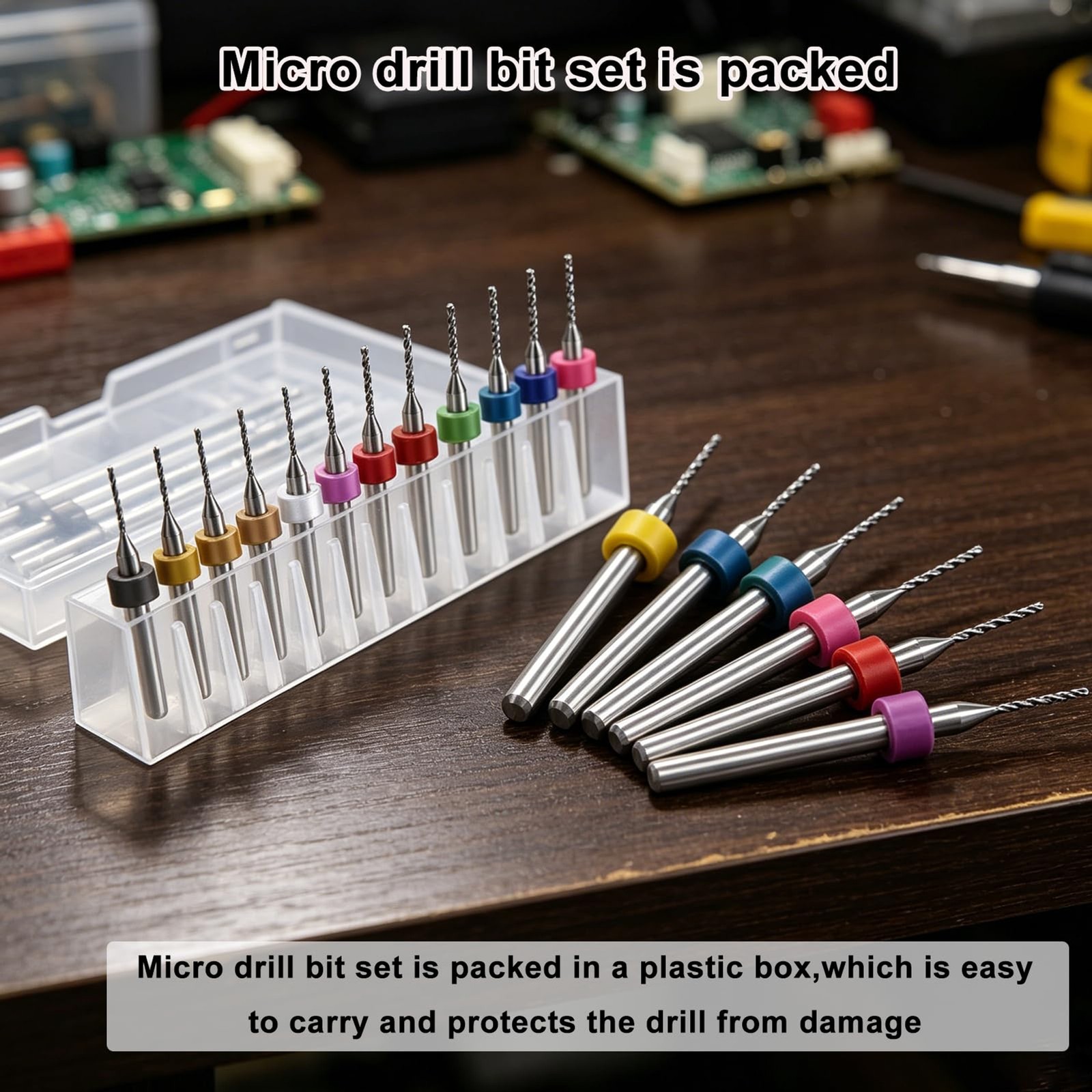 30pcs Micro Drill Bits Set for Most Rotary Tools,Spiral Flute 0.1mm-3mm Tungsten