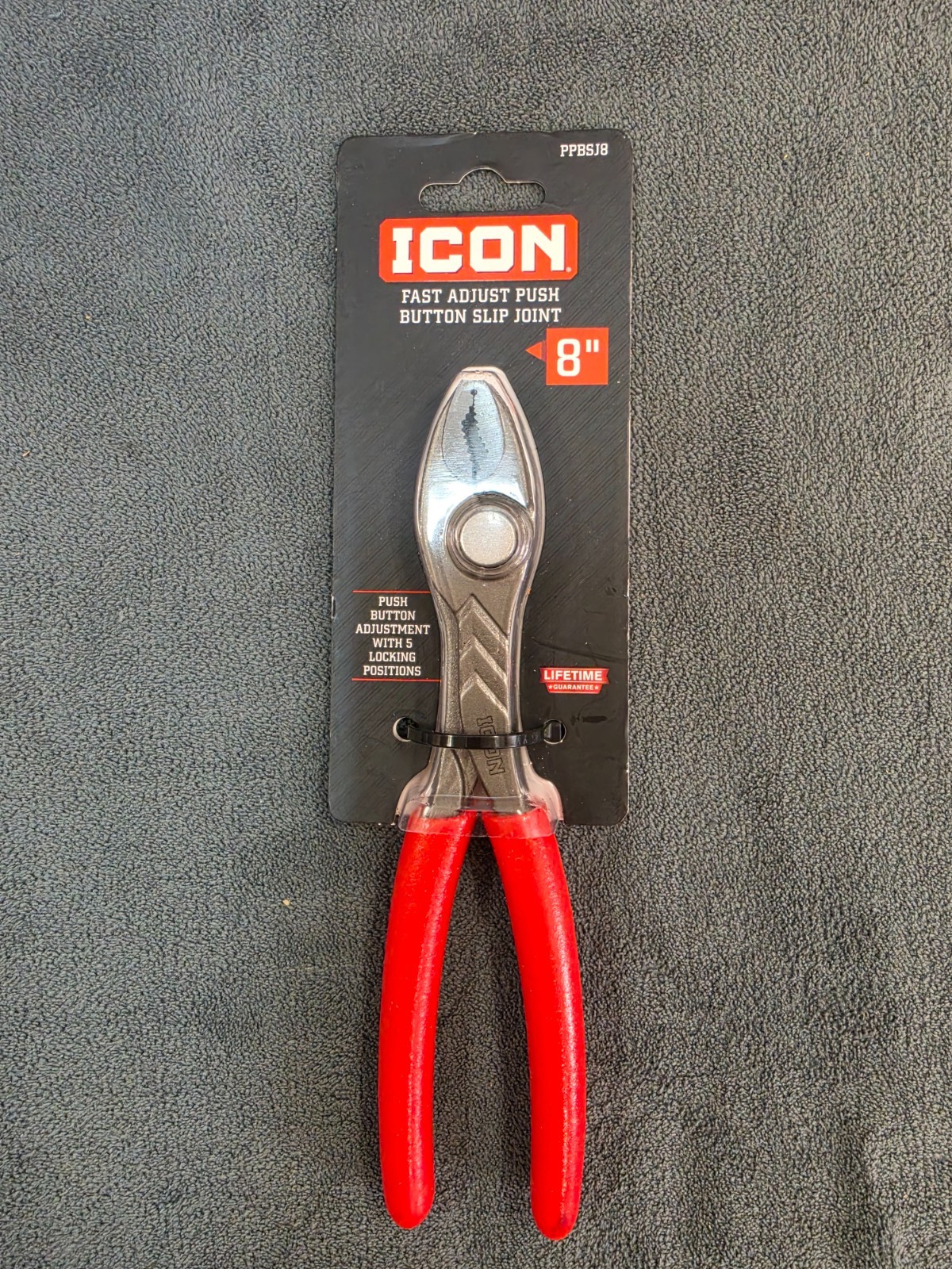 ICON 8 in. Fast-Adjust Push-Button Slip-Joint Pliers PPBSJ8 ~ 70310