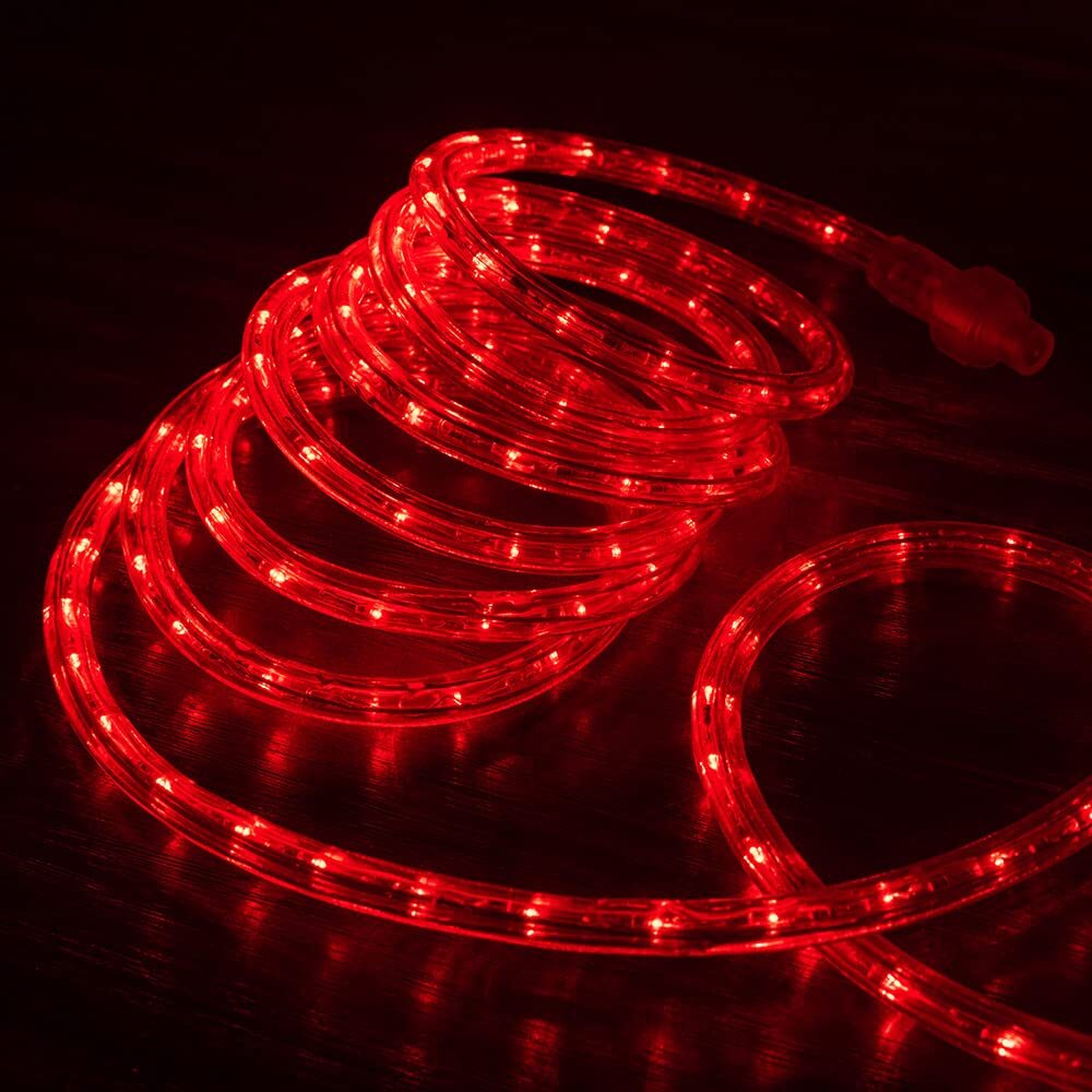 Red 8-Mode LED Outdoor Waterproof Rope Light 10′ 25′ 50′ 100′ 150′ 300′ ft