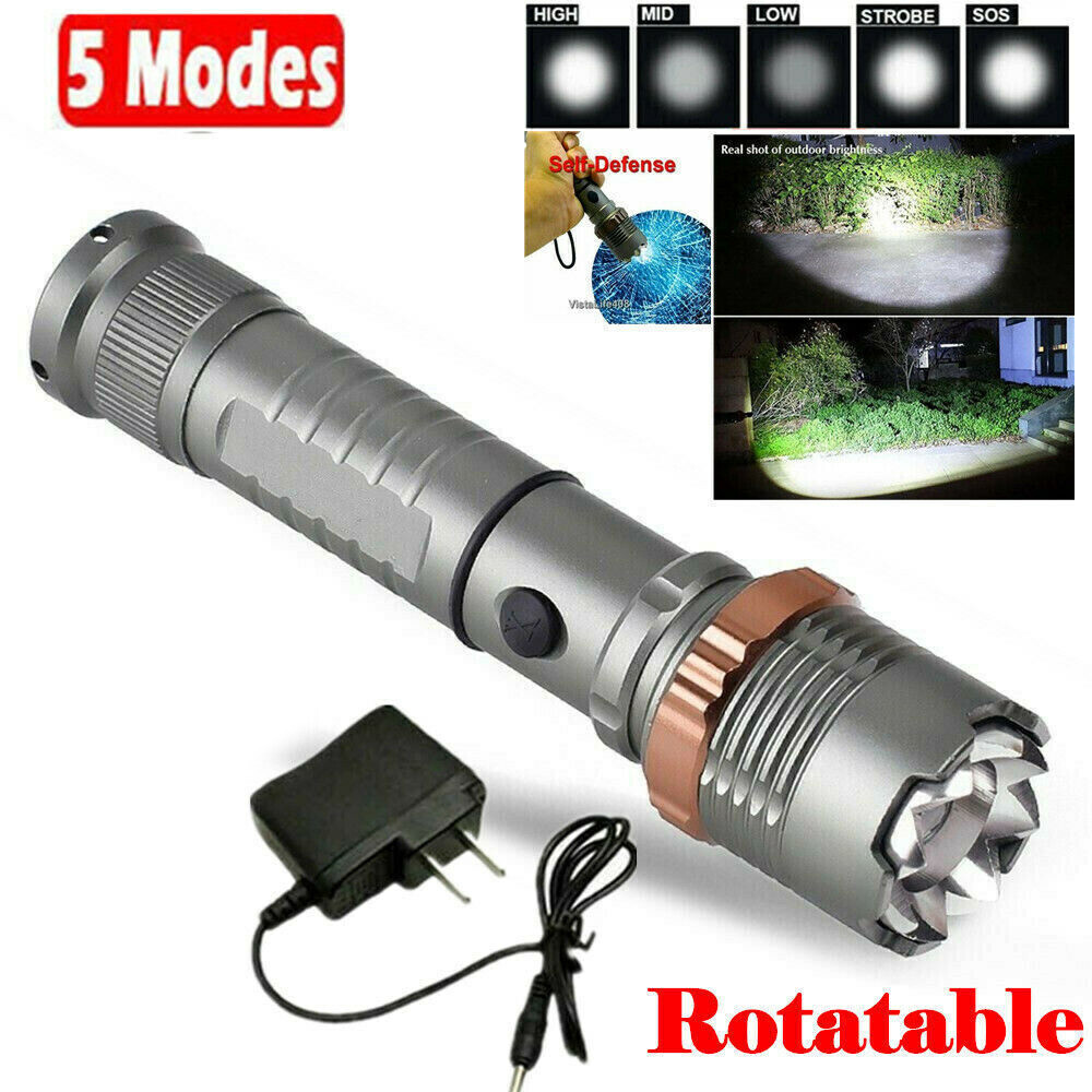 950000000 Lumen Super Bright LED Tactical Flashlight Rechargeable LED Work Light