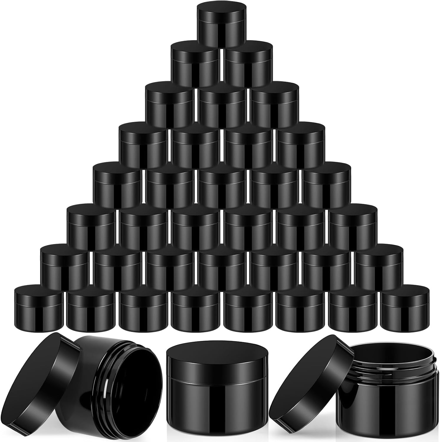 36 Pieces 2 oz Plastic Jars with Lids Wide Mouth Airtight Reusable Container …