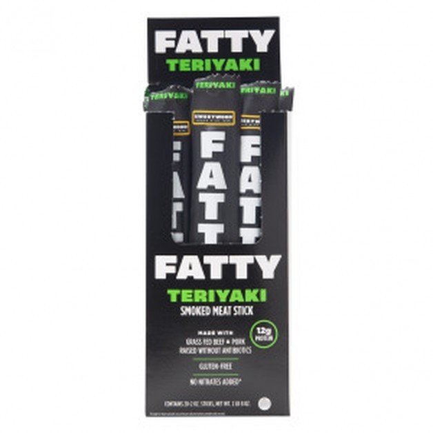 FATTY Smoked Meat Sticks 20 sticks TERIYAKI, 2oz Per, EXP 05/2027