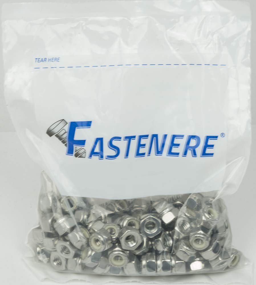 Fastenere Nylon Insert Hex Lock Nuts – #12-28 Stainless Steel 12-28 (50 Pack)