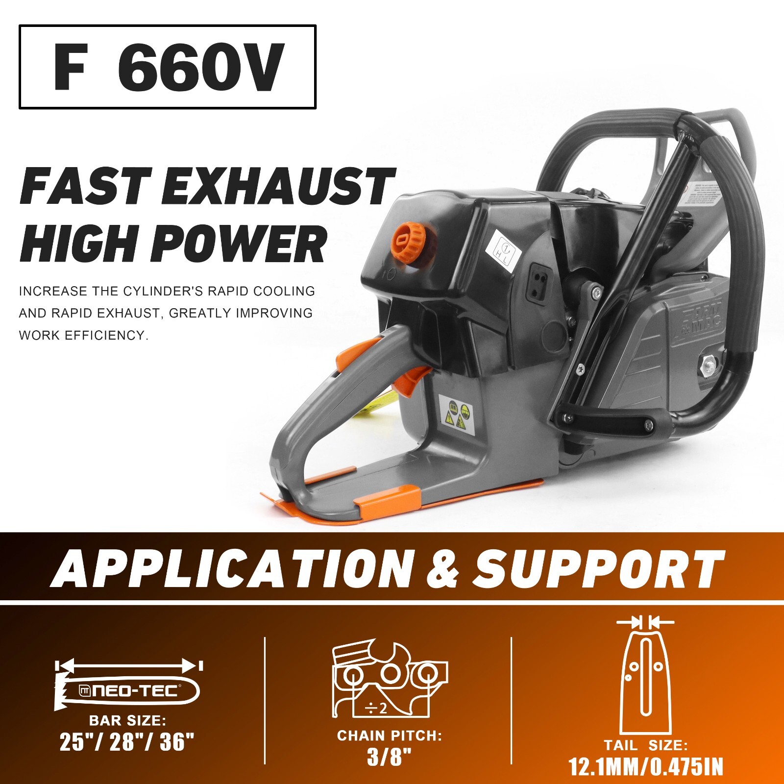 92cc Pro Gas Chainsaw Power Head Compatible with MS 660 For Milling Wood No Bar
