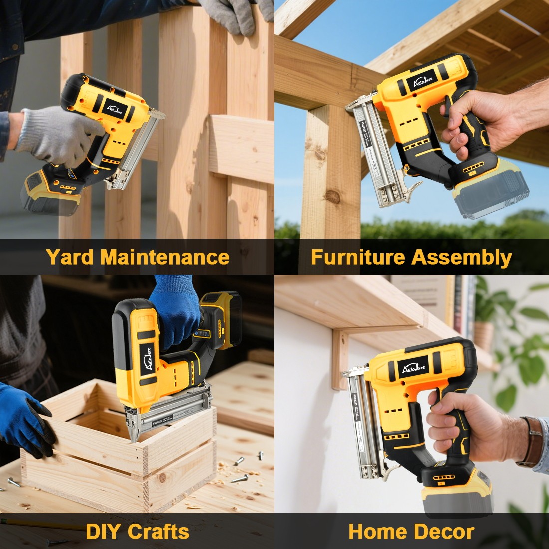 18GA Cordless Brad Nailer for Dewalt 20V Battery, 2 in1 Electric Nail/Staple Gun