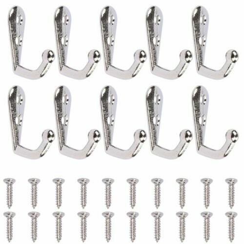 10/30Pcs Hanging Metal Single Hook Clothes Hat Coat Robe Wall Door Hangers Hooks