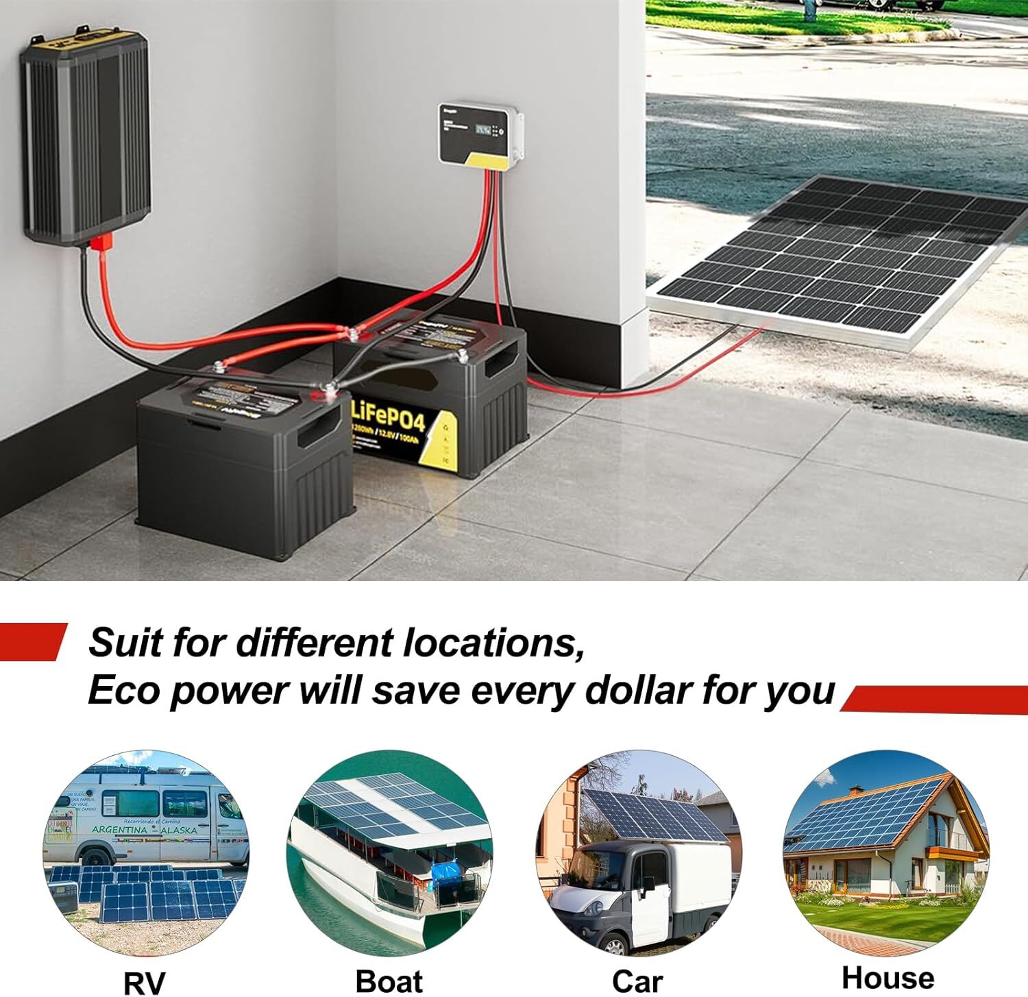 Black+Red 10 AWG Solar Panel Extension Cable Silicone Flexible Wire Connectors