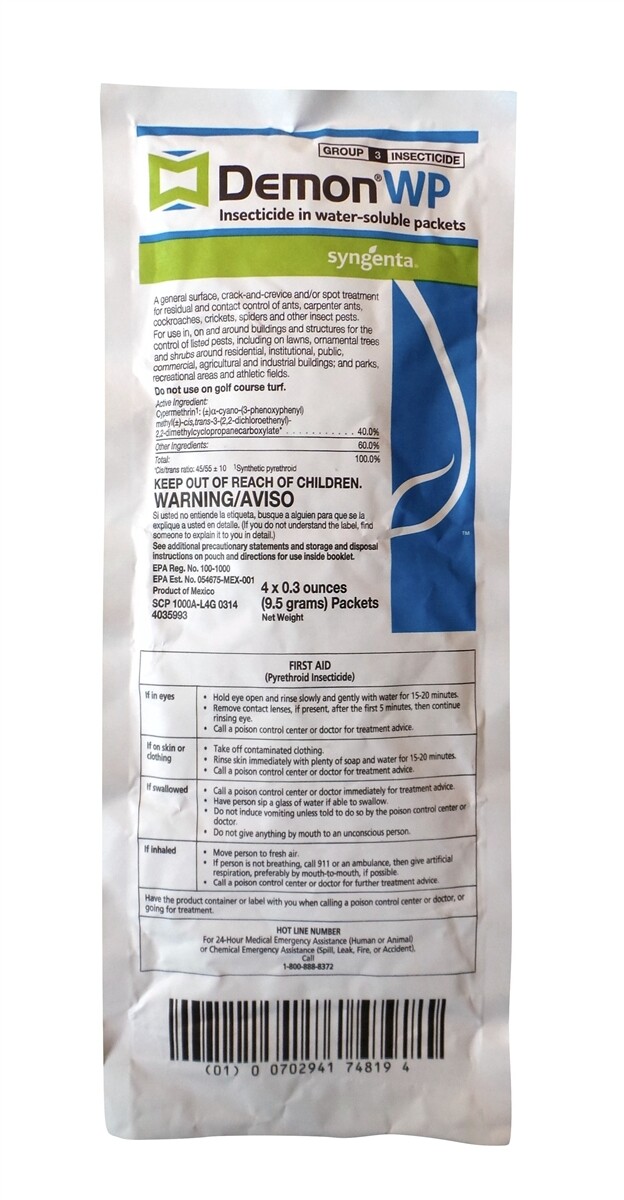 Demon WP Insecticide Pest Control – One Pack (4×03 oz) – ** Same Day Shipping **