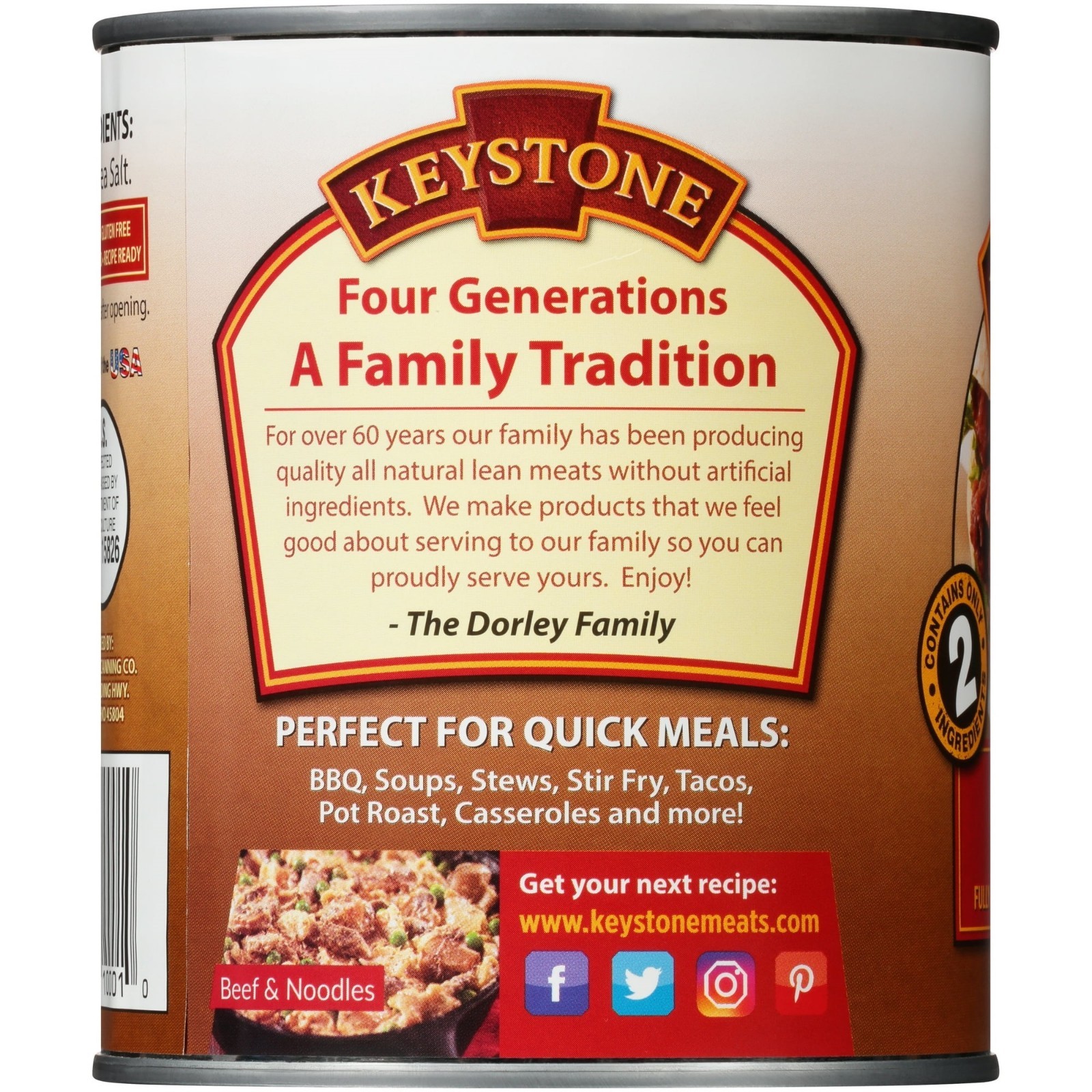 Keystone All Natural Beef, 28 oz Can (2 pack)