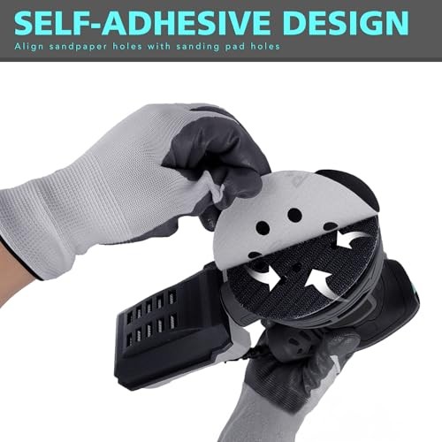 5-Inch Random Orbital Sander, 3Amp Electric Palm Sander with 6-Speed Control,