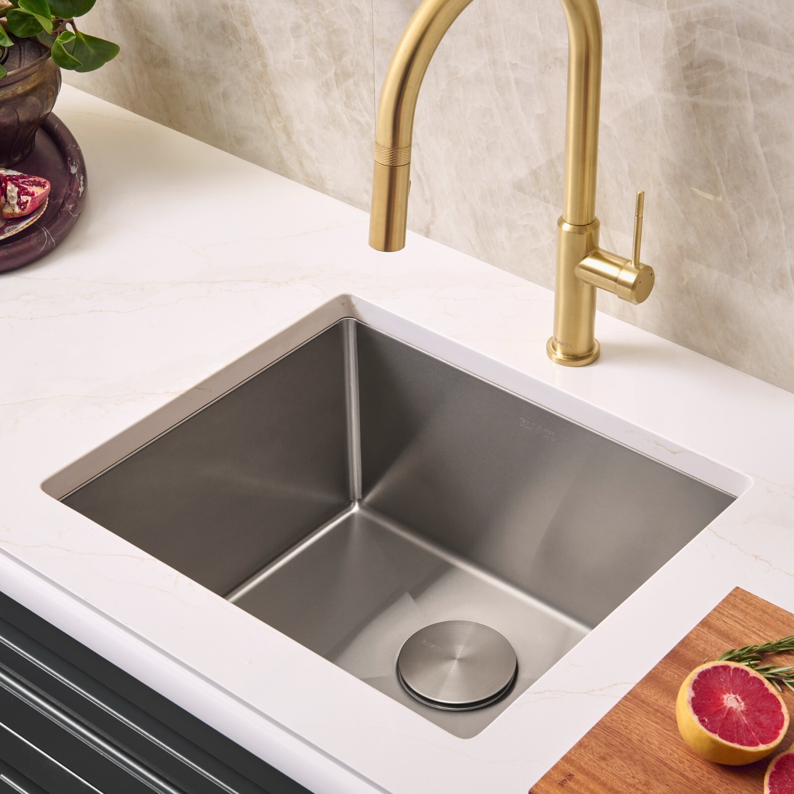 Ruvati 21″ Undermount 16 Gauge Bar Prep Single Bowl Kitchen Sink- RVH7121