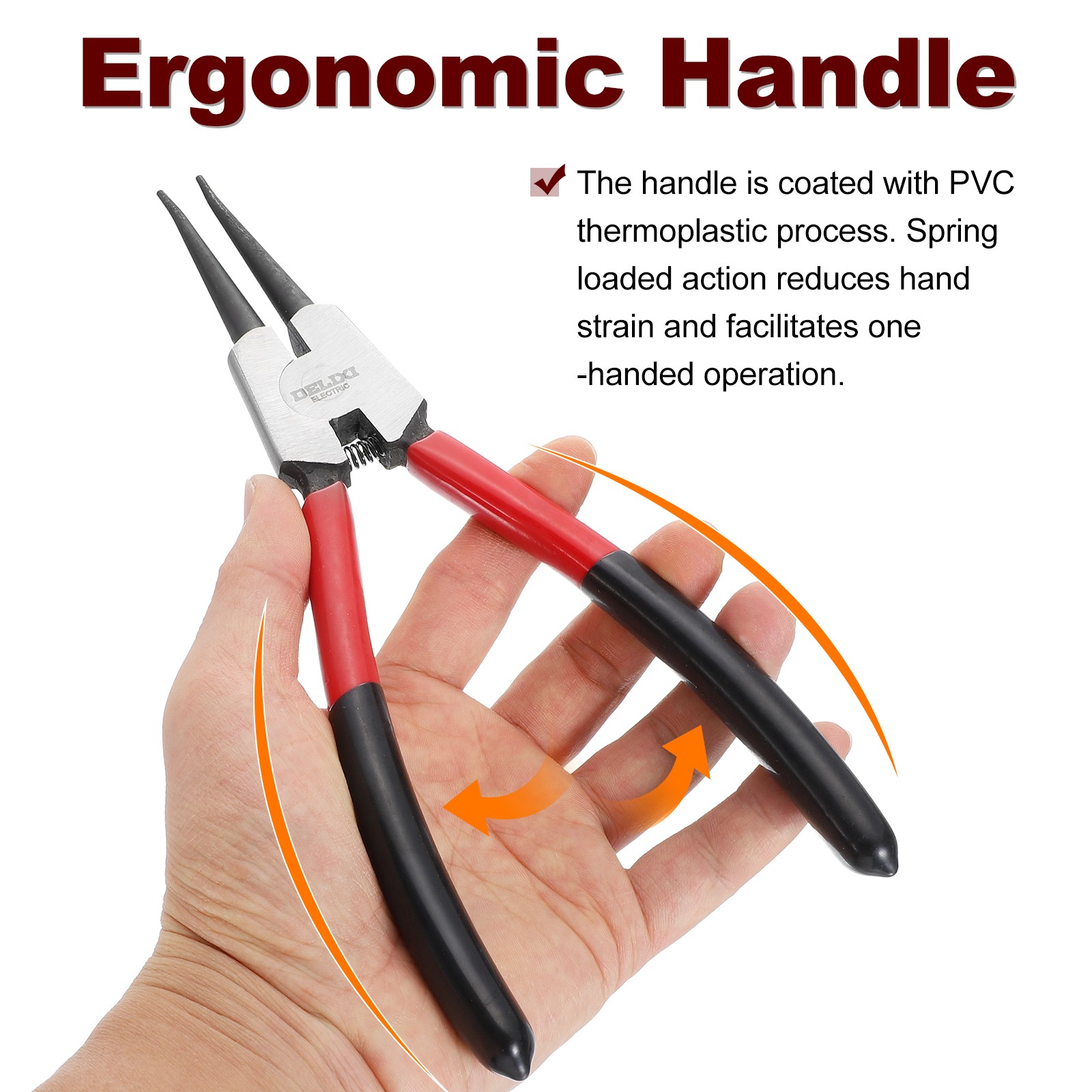Snap Ring Plier 9″ CR-V External Circlip Pliers with 0.08″ Straight Tip