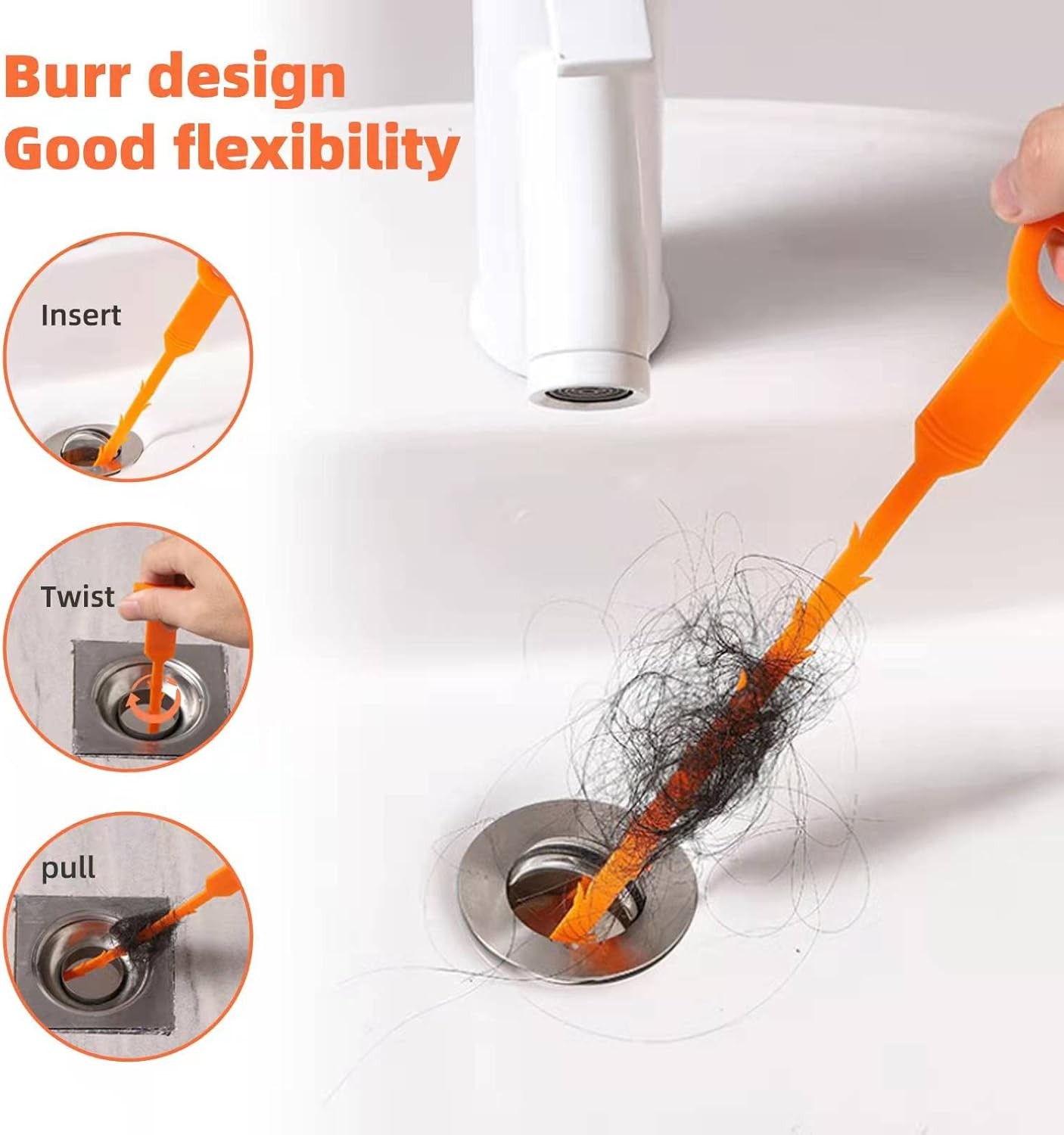 Drain Hair Catcher 20 Inch Drain Snake Shower Drain Hair Trap Clog Remover Lot