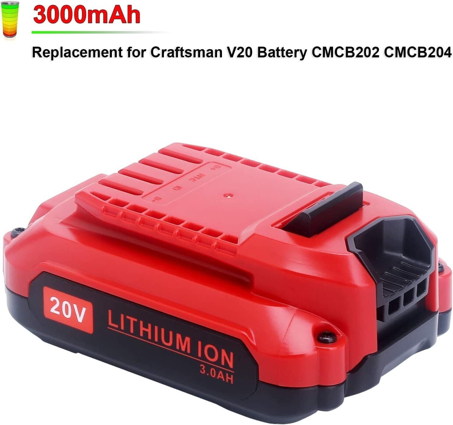 NEW FOR Craftsman CMCB202 V20 20 Volt Lithium ion Li-ion Battery 3.0 AH CMCB201