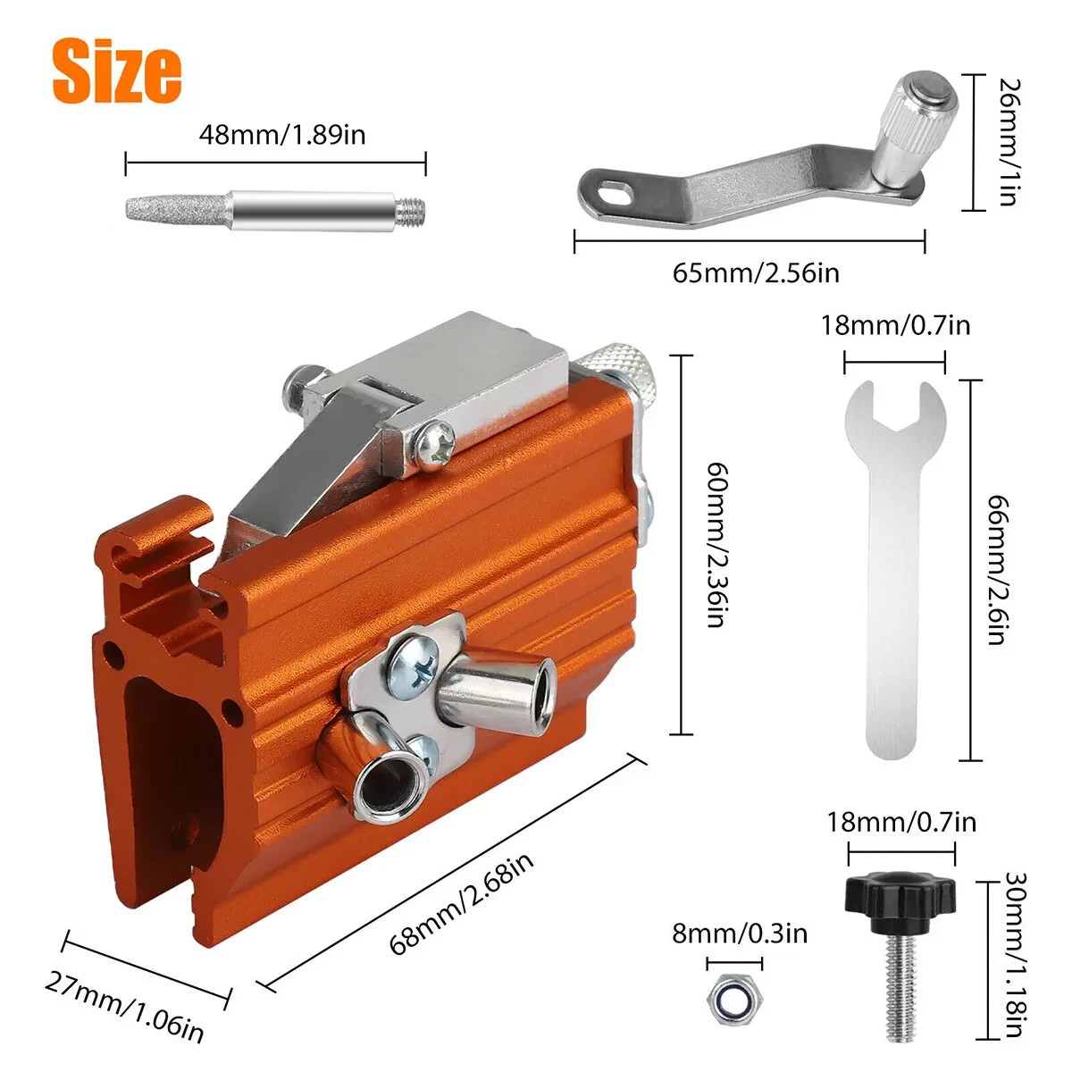 Chainsaw Chain Sharpening Jig Portable Hand Crank Sharpener Tool Set us