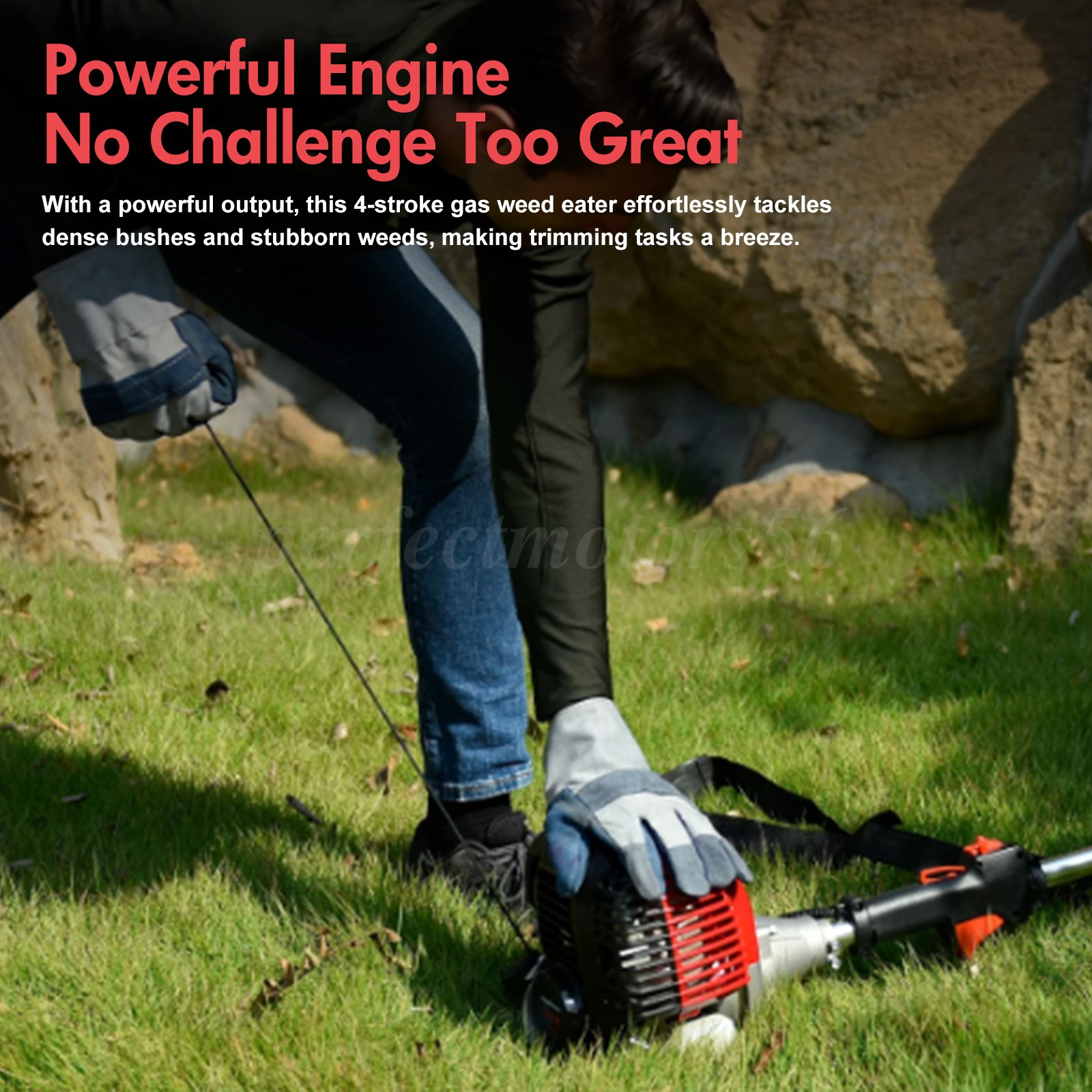 31cc 4-Stroke Weed Eater Gas Powered 2 in 1 Brush Cutter Grass Trimmer for Yard