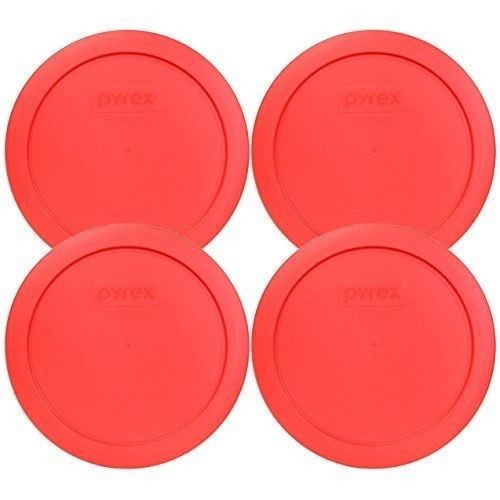 Pyrex 7201-PC 6″ Red Round Replacement Cover Lid New for 4 Cup Glass Bowl 4PK