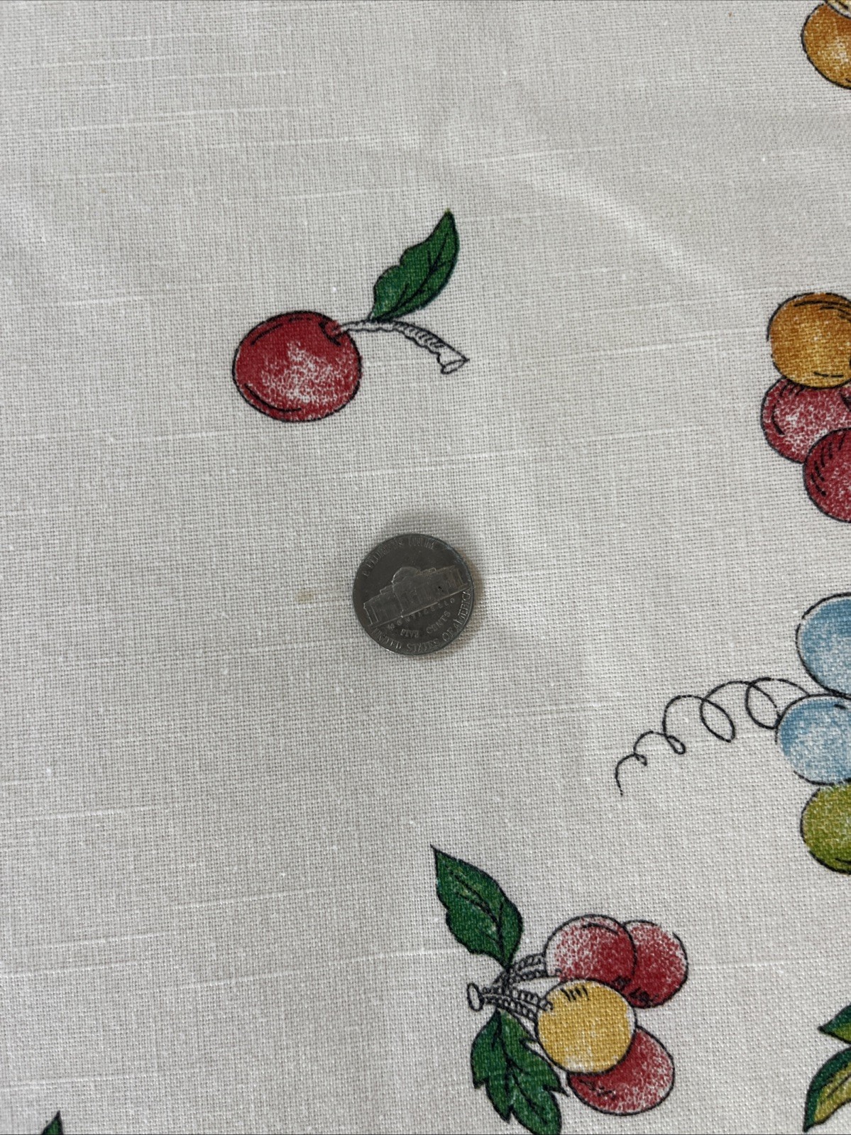 Renaissance-style Rectangular TABLECLOTH SCROLL & FRUITS 60x 78”