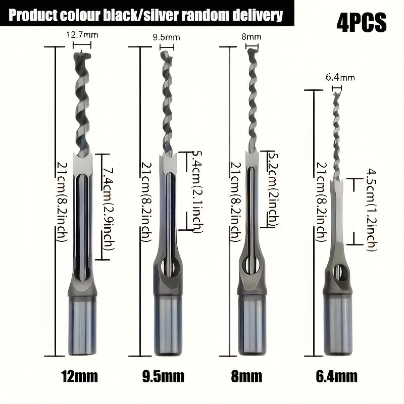 Woodworking Square Hole Drill Bit Set – Durable for Wood Drilling Projects