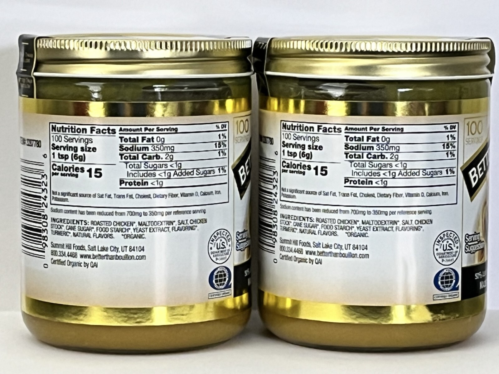 2-Better Than Bouillon Organic Roasted Chicken Base Reduced Sodium 21 oz Each