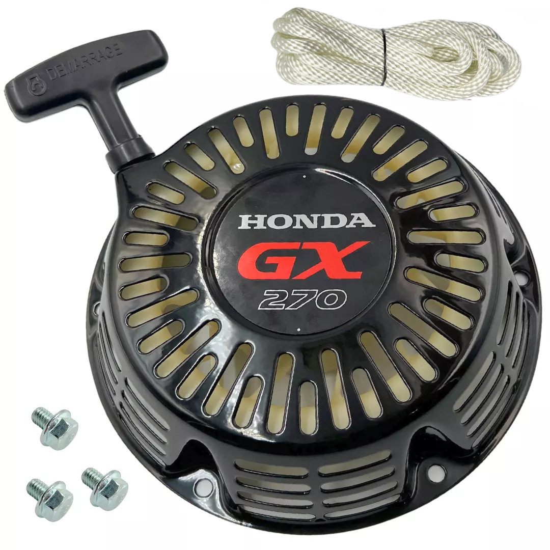 Black Recoil Pull Starter For Honda GX240 GX270 Engine Generator Rope & bolts