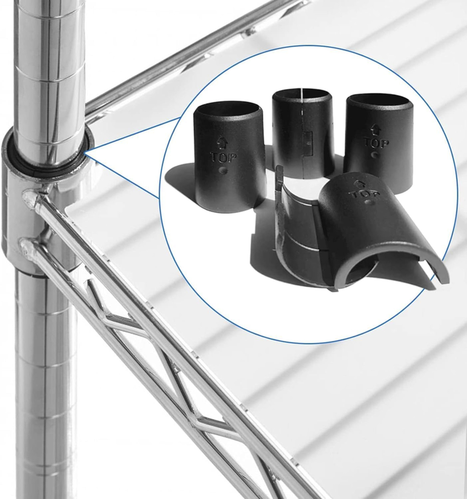Wire Shelf Clips 1 Inch Plastic Metal Pack 36 for Wire Shelving System Black