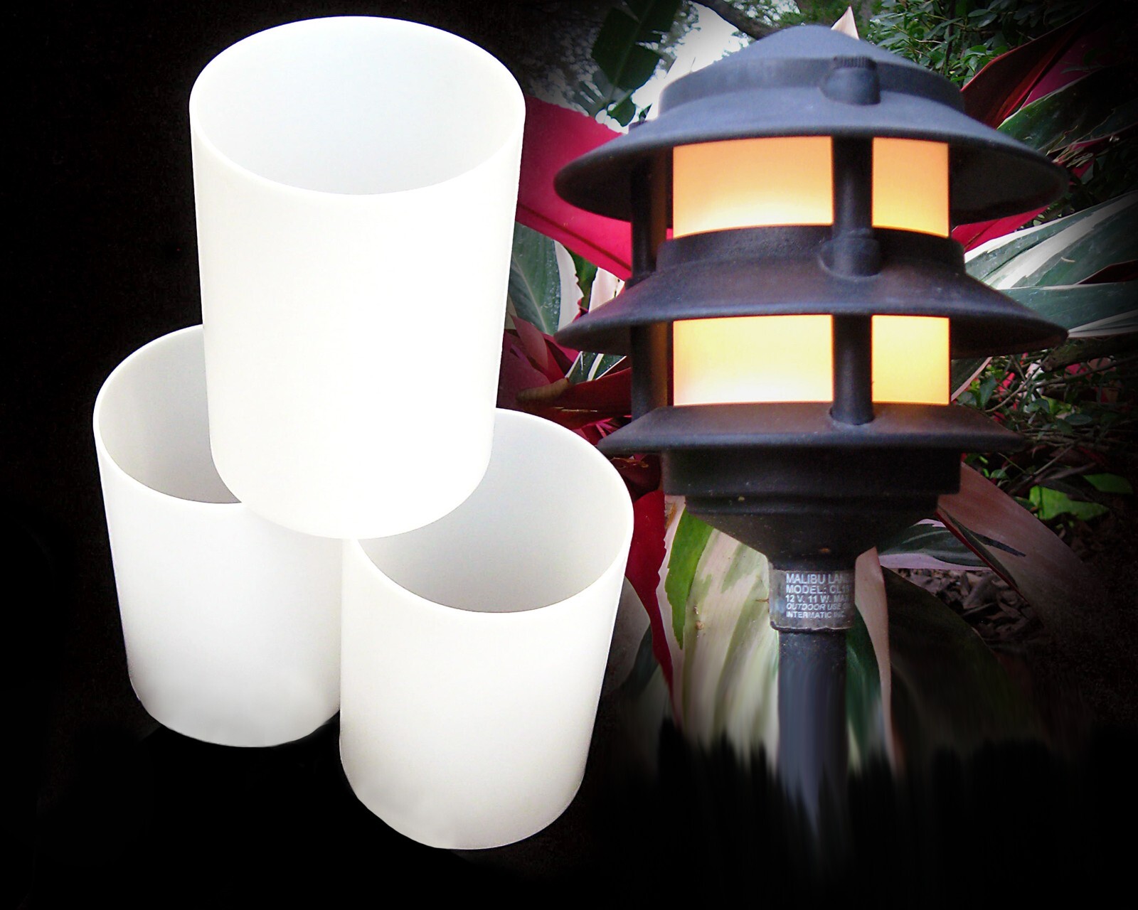 Replacement Frosted Plastic Lens 3 PACK for 3 Tier Metal Malibu Hampton Paradise