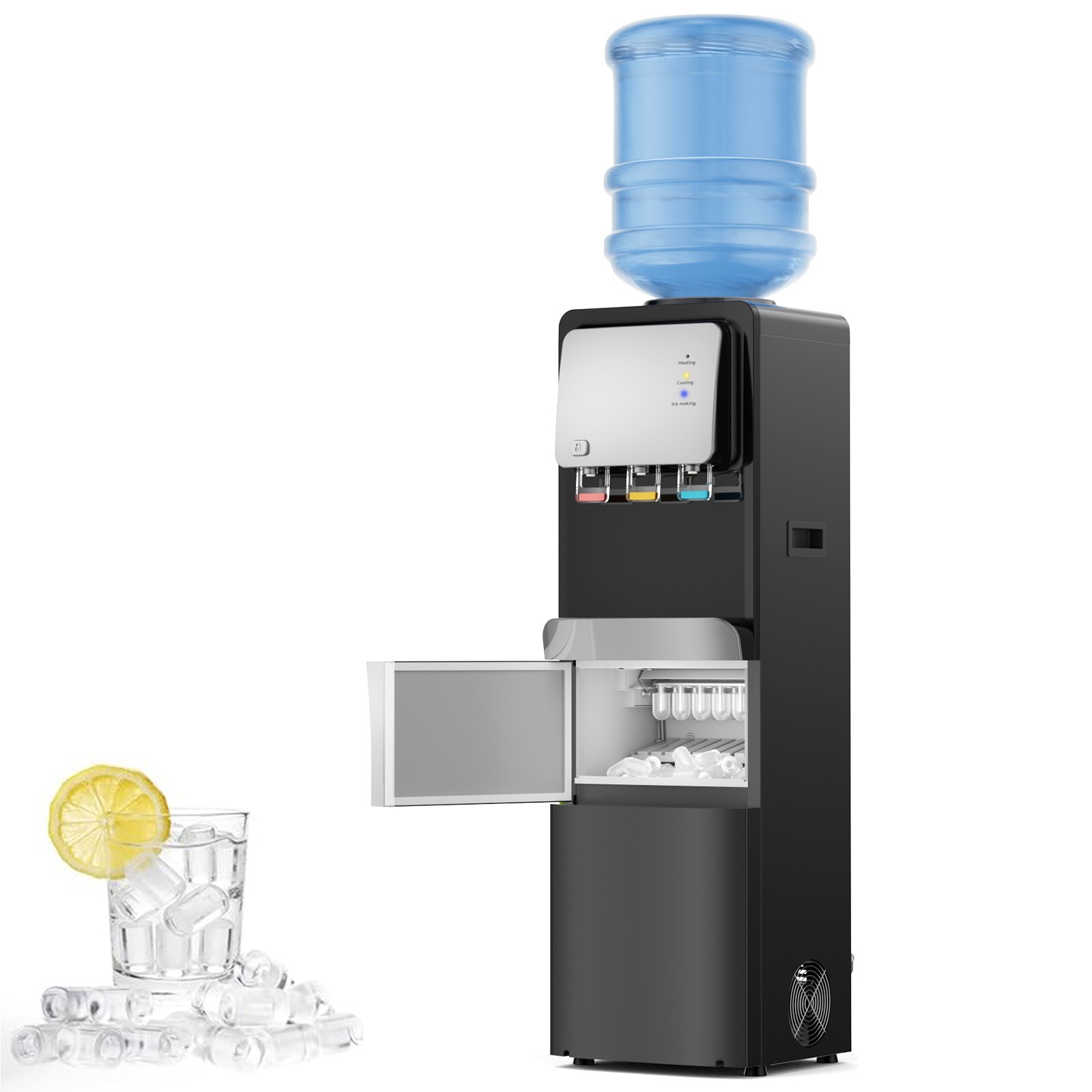 3-in-1 Water Dispenser Build-In Ice Maker Hot & Cold Water Dispensers 35lbs /24H