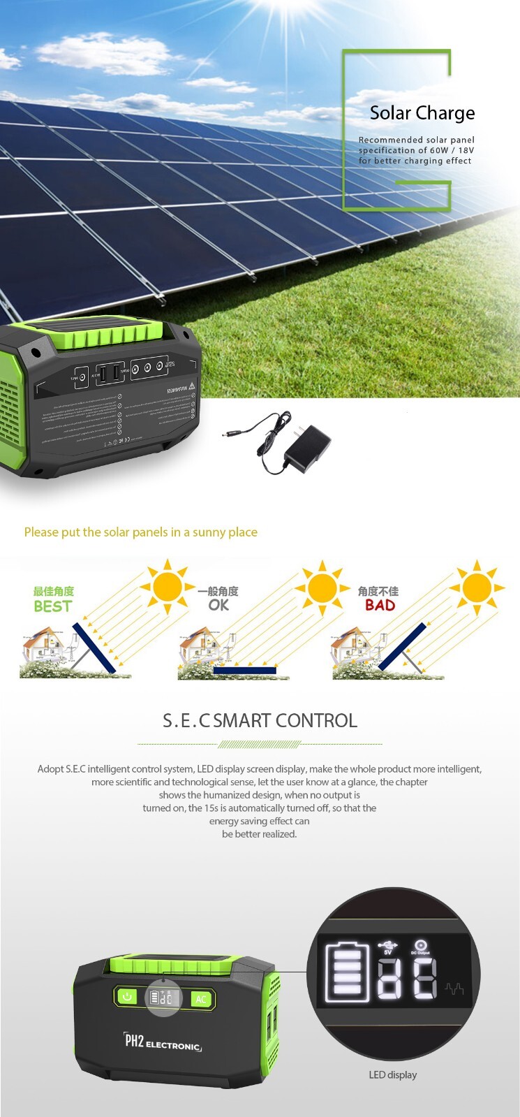 200W Portable Power Station 39000mAh / 3.7V / 145Wh (Solar Panel Optional)