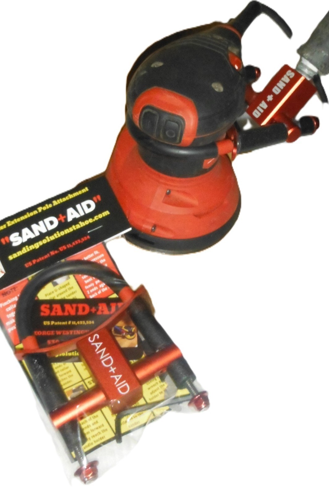 Sand Aid- Orbital Sander Attachment -Extension Pole/Handle Accessory-Pole Sander