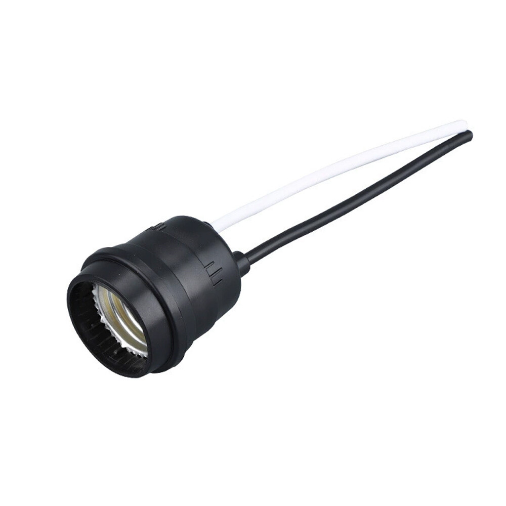 12PCS Lamp Base Waterproof Black Pigtail Lamp Holder Socket 250V 6A 12 E27