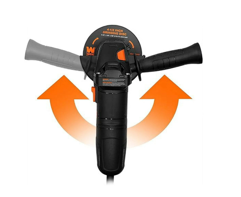 WEN 7.5-Amp 4-1/2-Inch Corded Angle Grinder with 3 Discs and Case