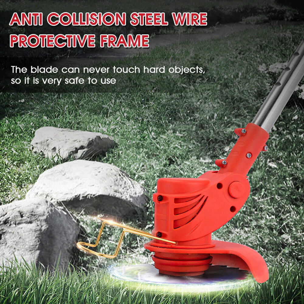 Electric Cordless Grass String Trimmer Lawn Edger Weed Wacker Cutter + 2 Battery