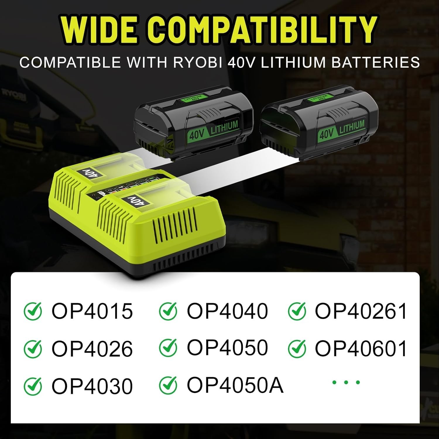 For Ryobi 40V Dual Port Rapid Charger 40 Volt Battery OP401 OP4050 OP4040