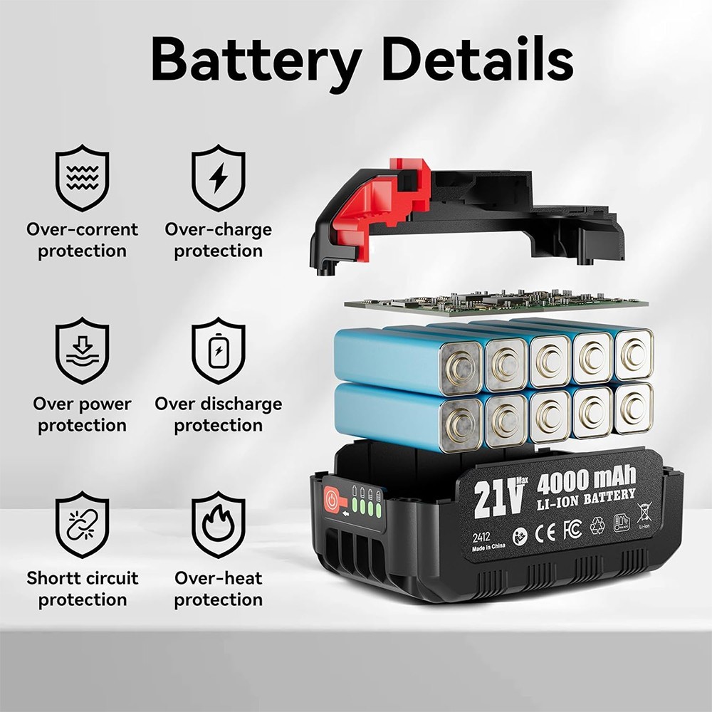 21V 4000mAh Replacement Lithium Battery Makita Compatible Tool Wrench Chainsaw