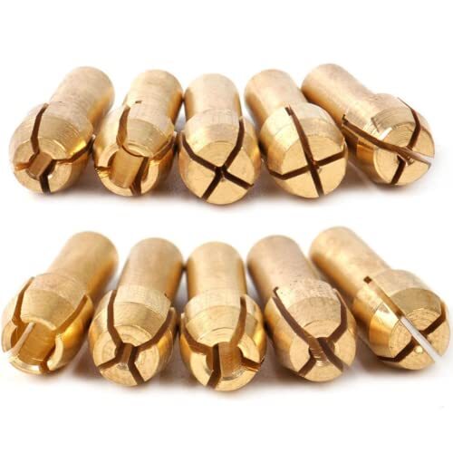 10 Pcs Brass Collet Set Compatible with Dremel 480, 481, 482, 483 3.2mm (1/8 inc